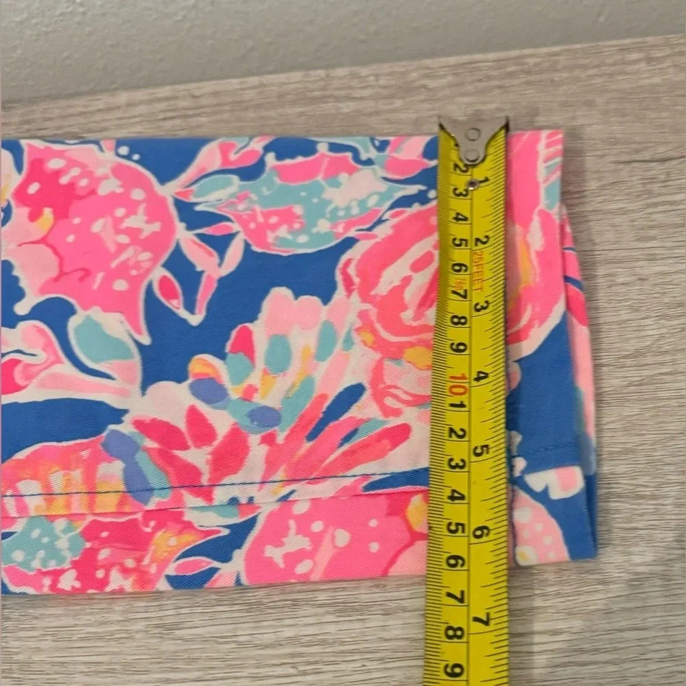 Lilly Pulitzer Sadie Stretch Crab Cropped Pants Bright Coastal South Beach Sz 0 - Picture 5 of 11